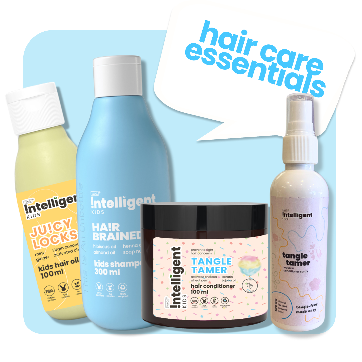 Ultimate Hair Care Kit: Shampoo 300g + Hair Oil 100ml + Conditioner 100g + Hair Detangler 100ml