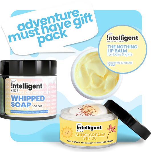 Adventure Must Haves Gift Pack : Whipped Soap 100g + Sunscreen 50g + Nothing Lip Balm 10g