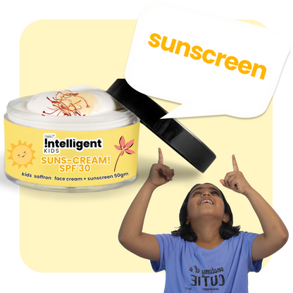 The sunscreen is chemical-free and safe for kids, offering protection against harmful UV rays while nourishing the skin. The saffron soothes, sandalwood cools, and cedarwood oil moisturizes, ensuring gentle care for delicate skin. Enjoy worry-free outdoor play with this skin-loving sunscreen.