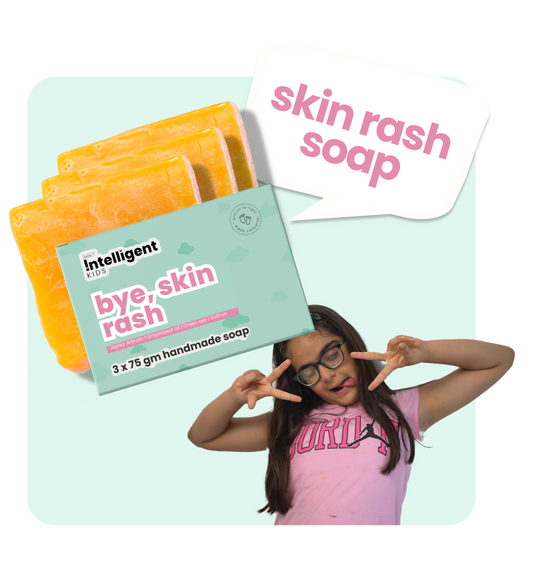 Experience the soothing power of Tuco Intelligent's Bye Bye Skin Rash Soap, packed with natural ingredients. Alpha Arbutin brightens and evens skin tone, while Grapeseed Oil, rich in Vitamin E, locks in moisture. Green Tea controls oil production, and Saffron protects against rashes and allergies, leaving your child's skin healthy and radiant.
