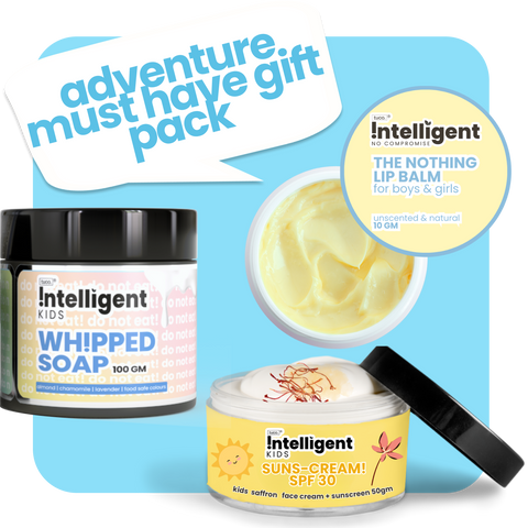 Adventure Must Haves Gift Pack : Whipped Soap 100g + Sunscreen 50g + Nothing Lip Balm 10g