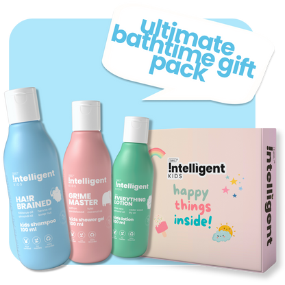 Ultimate Bathtime Gift Pack for Kids - All-in-One Natural Skincare Bundle Featuring Everything Lotion, Grime Master Kids Shower Gel, and Hair Brained Kids Shampoo - Perfect for Gentle Cleansing, Moisturizing, and Nourishing Children's Skin and Hair - Ideal Gift for a Complete Bath Routine