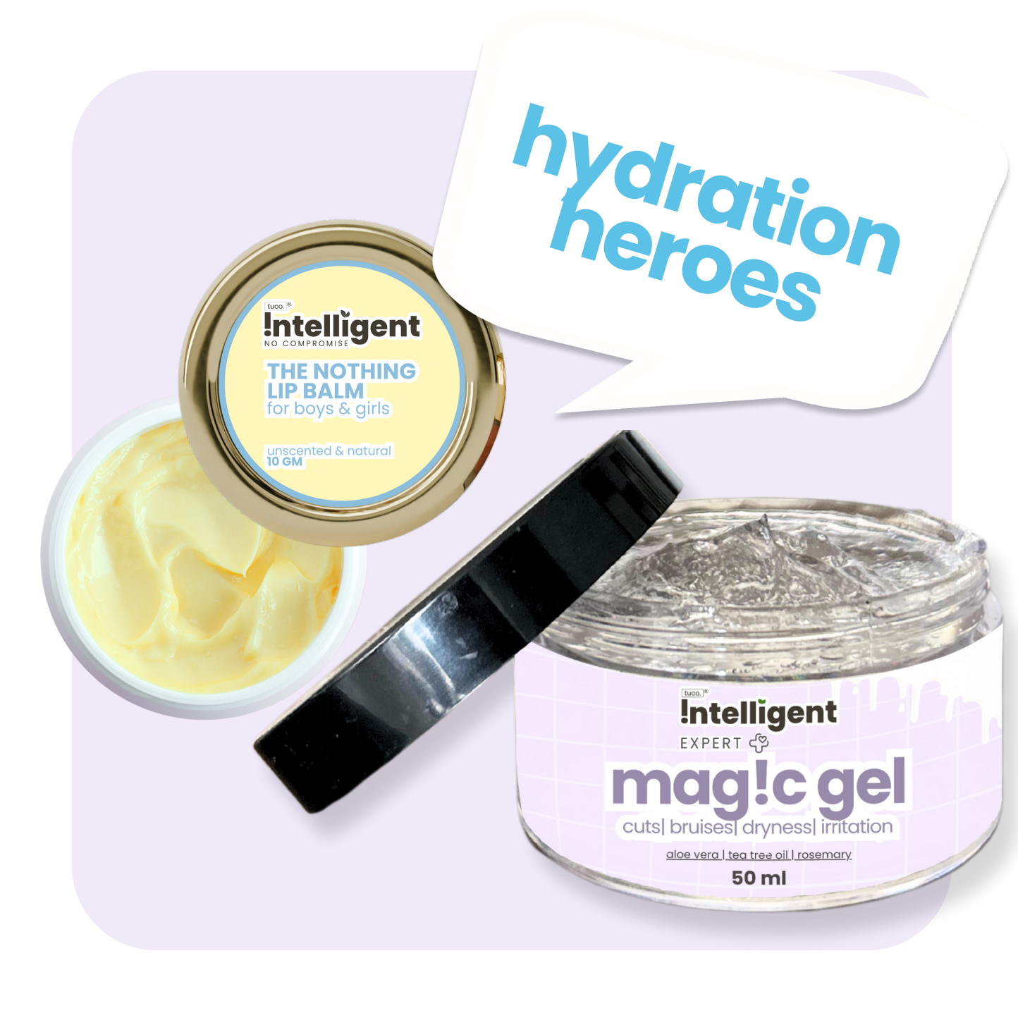 Hydration Heroes: Magic Gel 50ml + Nothing Lip Balm 10g