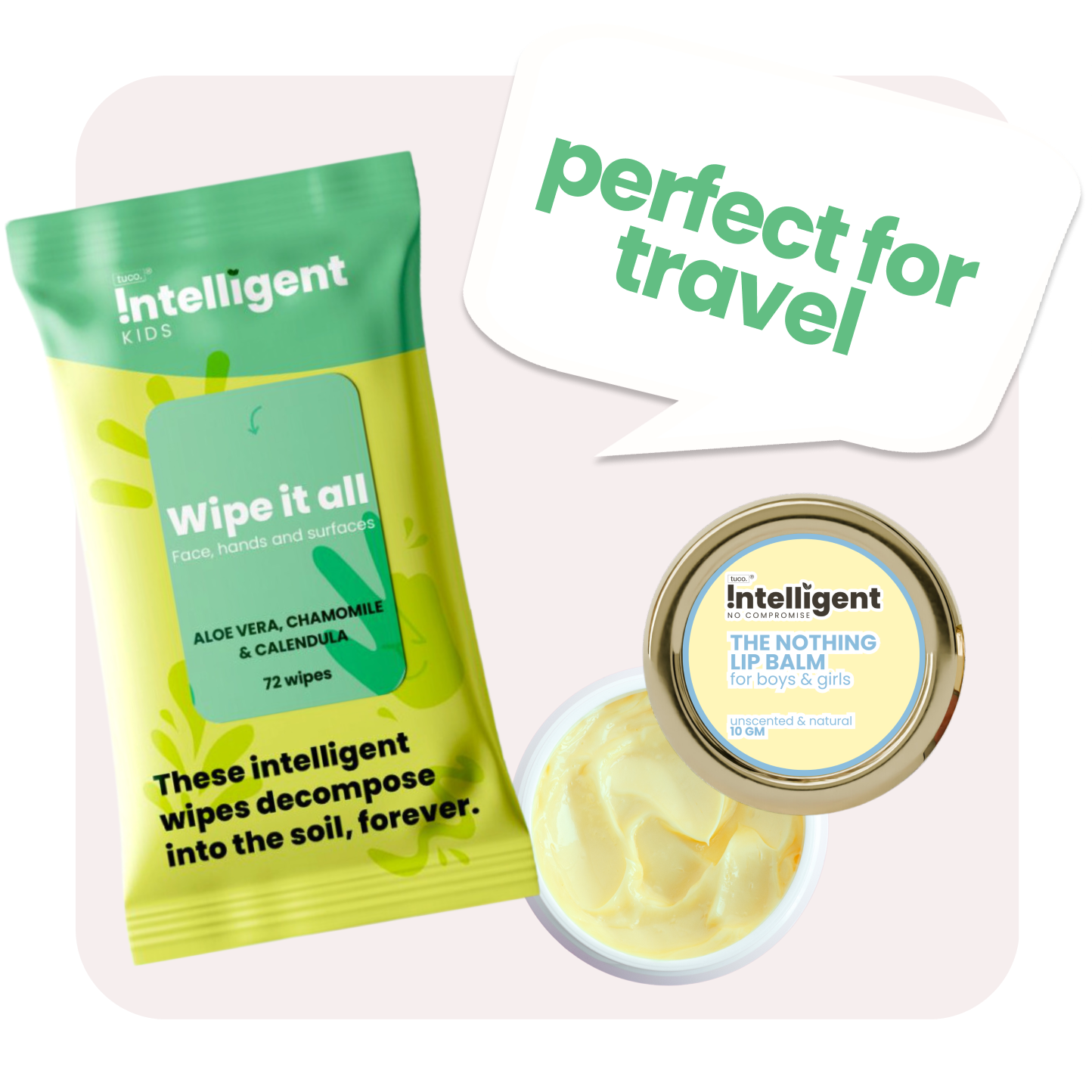 Perfect for Travel: Wipe it all + Nothing Lip Balm 10g