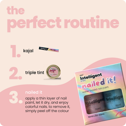 Tuco Intelligent Kids Nailed It! Natural Water-Based Nail Paint in Two Fun Shades - Saffron, Almond, and Calamine Ingredients - Safe and Non-Toxic Nail Polish for Kids - Perfect for Delicate Little Fingers - Promotes Creativity and Fun"