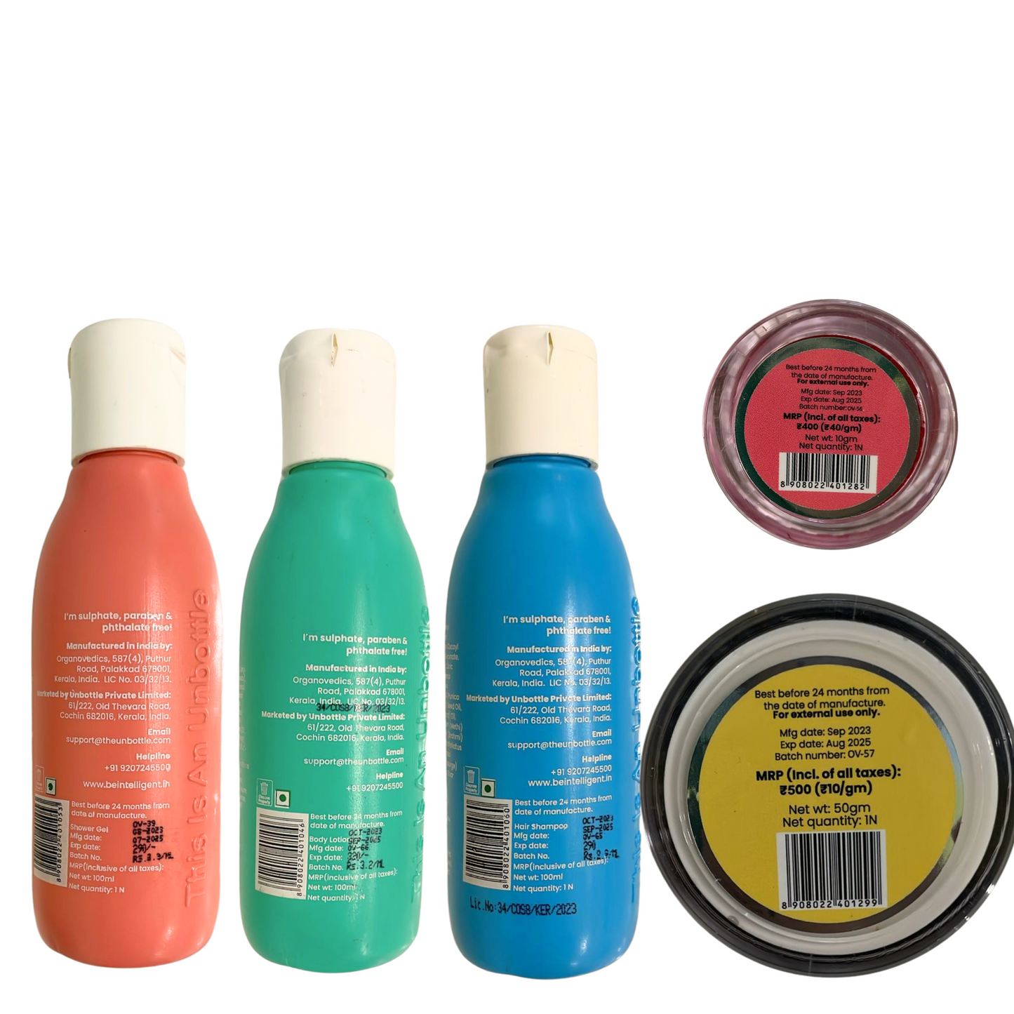 Lotion 100ml + Shampoo 100ml + Shower gel 100ml + Sunscreen 50gm - special price