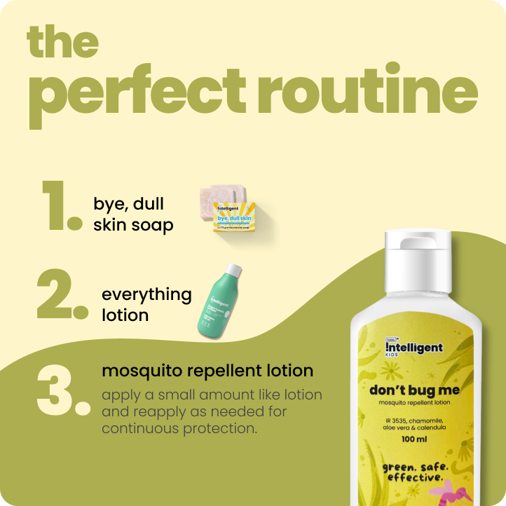 Meet Don’t Bug Me, the 2-in-1 mosquito repellent and skin-soothing lotion perfect for kids and expecting moms! Infused with Aloe Vera, Chamomile, and Calendula Oils, it nourishes, cools, and hydrates while offering long-lasting mosquito defense. Free from SLS, Parabens, and Phthalates, and made with EU-approved, kid-safe ingredients. Say goodbye to mosquito worries and hello to soft, protected skin!







