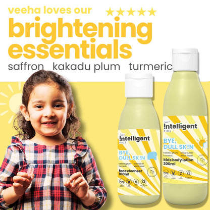 Dull skin facewash for kids enriched with Kakadu plum for Vitamin C, Liquorice Root to reduce dark spots, Safflower seed oil for moisture retention, Witch Hazel for nourishment, and Rosehip Oil to treat pigmentation.