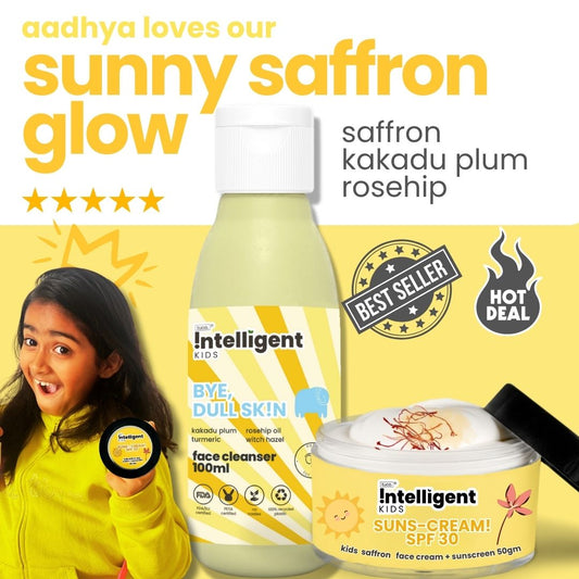 Sunny Saffron Glow | Facewash 100ml, Sunscreen 50g - B1G1