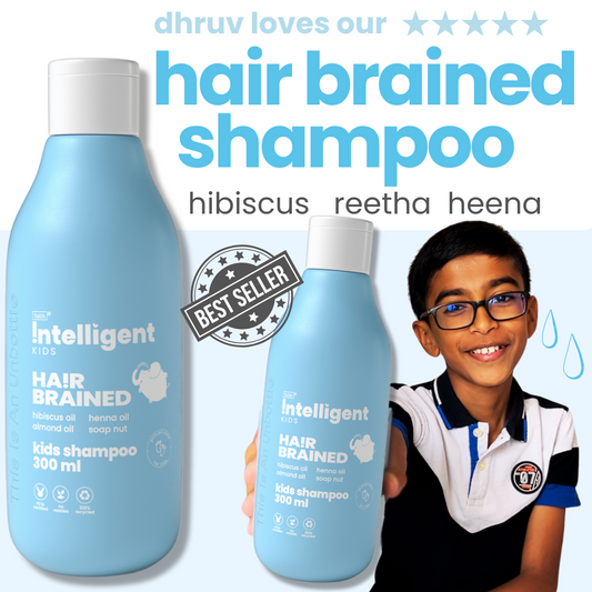  A gentle and nourishing shampoo specially formulated for kids. The shampoo is enriched with the natural goodness of hibiscus oil, almond oil, henna oil, and soap nut extracts, providing a mild and effective cleansing experience. The combination of these ingredients helps to promote healthy and shiny hair, while also being gentle on the delicate scalp of children.