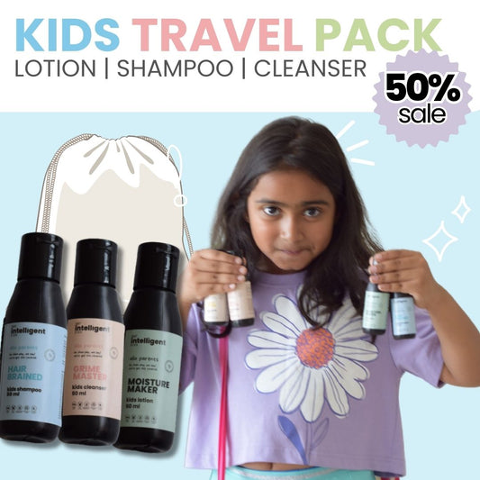Intelligent Kids Travel Pack with Mild Cleanser, Lotion & Shampoo : Proven Effectiveness 50 ml eachX3