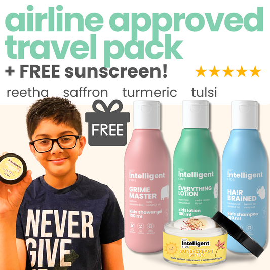 Lotion 100ml, Shampoo 100ml, Shower gel 100ml,  FREE Sunscreen 50gm